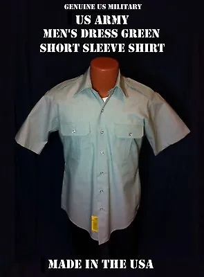 Us Army Dress Green Short Sleeve Shirt Class A B Uniform Men's Sizes S M L Xl • $12.95