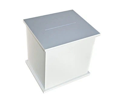 Large Square White Wooden Diy Wedding Wishing Well Timber Card Box Money Gift • $190