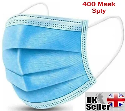 400 Disposable Face Mask 3 Ply Face Covering Dust Mask  • £9.99