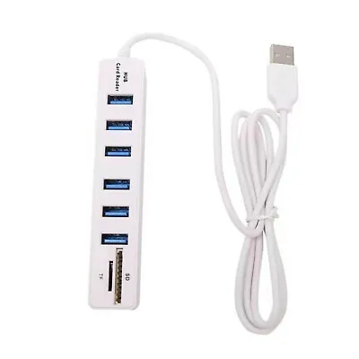 $20.95 • Buy 8 In1 USB Hub USB Extension Cable Charge Port Adapter SD Card Reader Wins Mac