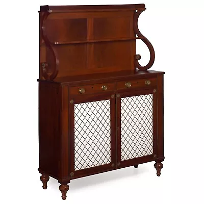 English Regency Mahogany & Brass-Mounted Chiffonier Cabinet 19th Century • $2250