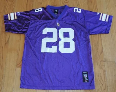 Nwot Reebok Nfl Team Minnesota Vikings Youth Football Jersey Peterson #28 Xl 18 • $12.59