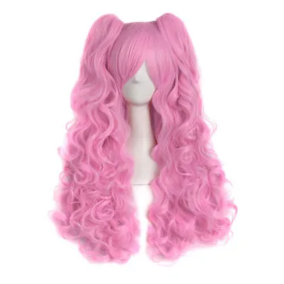 MapofBeauty 28  Long Wavy Cosplay Wigs Lolita Curly Wavy 2 Ponytail Hair • £43.55