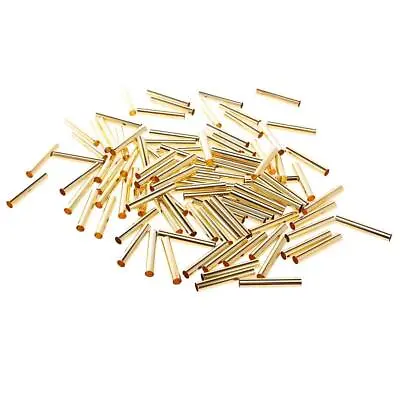 100pcs Tube Beads Smooth Spacer Metal Tube Spacer Beads Jewelry Findings • £7.40