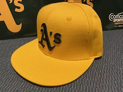 OAKLAND ATHLETICS 100% Cotton Snapback Cap Yellow NEW • $14.99