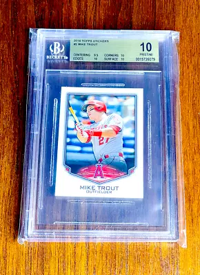 Mike Trout 2016 Topps Stickers #2⚾️⚾️⚾BGS 10 PRISTINE⚾⚾⚾LA Angels⚾⚾⚾ThePennyGame • $527.27