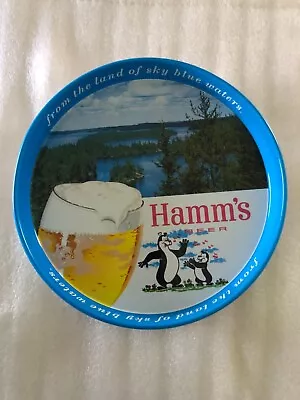 Vintage 60’s Hamm’s Beer Dancing Bear Metal Serving Tray 12” Tavern Bar Pub Tray • $35