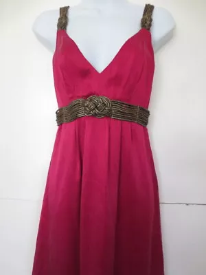 $14.95 • Buy Seduce Evening Dress 100% Silk Knee Length Magenta Sz8 Party Cocktail Sleeveless