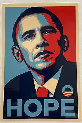 Authentic Shepard Fairey 2008 Barack Obama HOPE Campaign Sticker 4  X 6  • $16