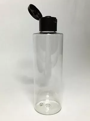 Empty 200ml PET Plastic Cylindrical Bottles And Black Flip Top Cap ANY AMOUNT • £1.49