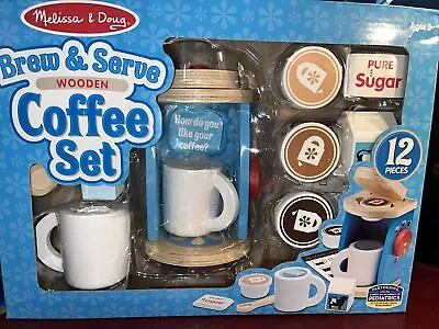 NEW Melissa & Doug Brew & Serve Wooden Pretend Coffee Play Set 12 Pieces BOXED • $23.90