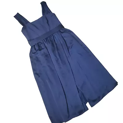 Vera Wang White Label Midnight Blue Front Slit Square Neck Bridesmaid Dress 22 • $35