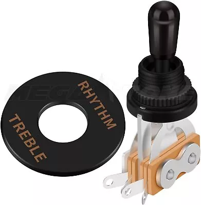 NEW BLACK 3-Way Toggle Switch W/Switch Plate For Gibson/Epiphone Les Paul Guitar • $12.95