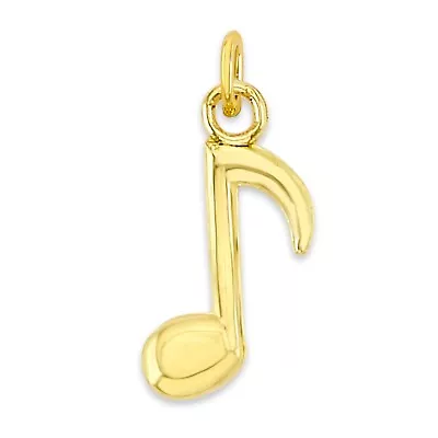 Solid Gold Music Note Charm In 10k Or 14k Tiny Charm Collectable For Bracelet • $32.50