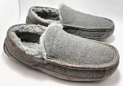 UGG Men's Ascot Suede Wool Grey Loafer Slipper Shoes 3233 Sz: US 14 • $33