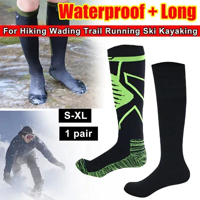 Waterproof Socks Breathable Sports Hiking Wading Camping Winter Skiing Sock Long • £10.99