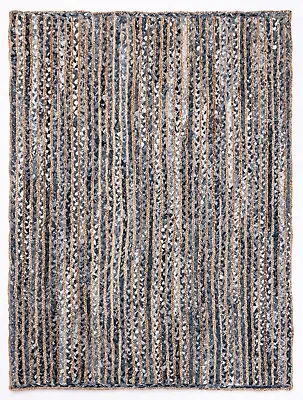 $522.74 • Buy Braided Handmade Jute Rug Chindi Handmade Living Room Reversible Carpet 10x14 Ft