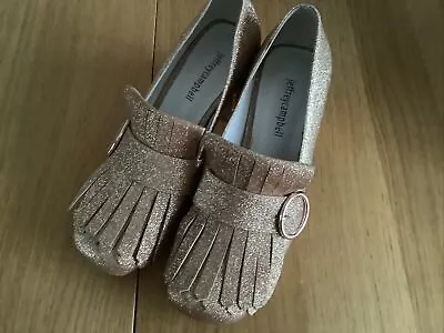 £12 • Buy Jeffrey Campbell Chunky Heel Gold Shoes Retro Style Size 5 Euro 38