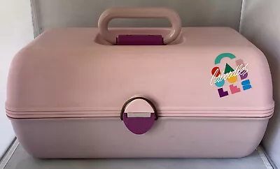 Caboodles Of California Pink Purple Vanity Makeup Case 90s Mirror 2Tier Vintage • $29.92