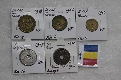 £25.49 • Buy French West Africa + British West Africa - 5 Coins B49 #1298