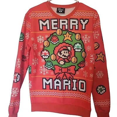 $25 • Buy Merry Mario Super Nintendo Ugly Christmas Sweater Mens Small