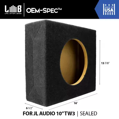 0.50 Ft³ Sealed MDF Enclosure Box For Single JL Audio 10  TW3 (10TW3) Sub Woofer • $119.99