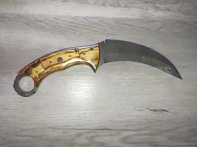 Handmade Custom - Damascus Karambit Knife - Fixed Blade - FREE POST - AUS STOCK • $149.95