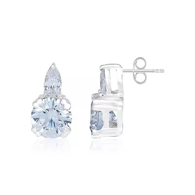 2Ct Round Cut Lab-Created Diamond Push Back Stud Earring's 14K White Gold Plated • $35