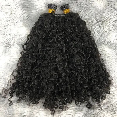 Sassy Curly I Tip Hair Extension Pre Bonded Brazilian Remy I Tip Human Hair 100g • $104.40