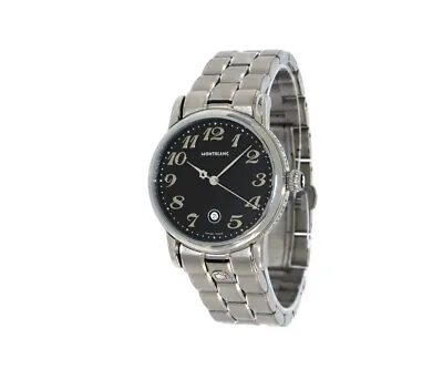 Mont Blanc Meisterstuck Star 7020 32mm Black Dial Stainless Steel Watch • $850