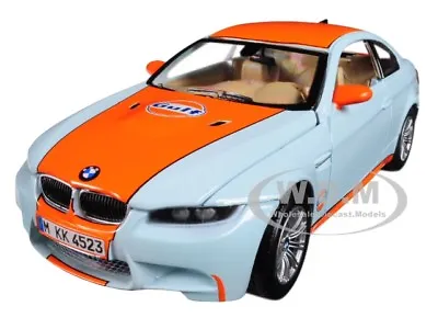 Bmw M3 Coupe Gulf Light Blue W/ Orange Stripe 1/24 Diecast Car By Motormax 79644 • $19.99