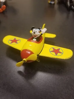 Vintage 1981 Disney DecoPac Die Cast Mickey Mouse In Yellow Airplane Toy • $14.70