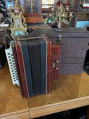 Vintage A. Engelmann Accordion 21 Button 4 Bass With Box • $300