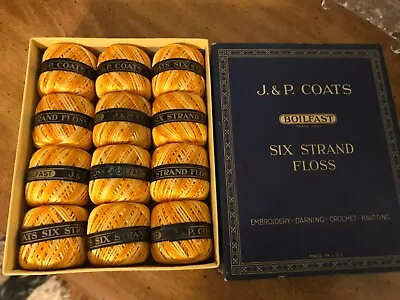 Color 184 Shaded Yellows J&P Coats Six Strand Embroidery Floss Vintage • $12.95