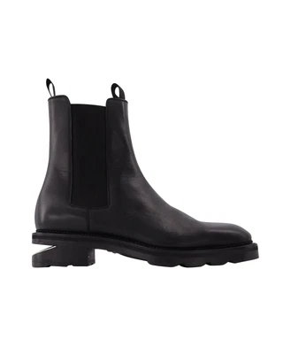 $1412 • Buy Alexander Wang Low-Heeled Andie Cut-Out Boots In Black Box Calf Leather EU41