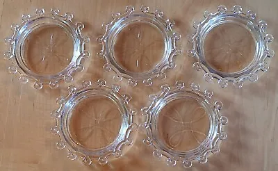 Vintage 1960's Mid Century Modern MCM Clear Glass Drink Coasters ~ Lot Of 5 • $29.98