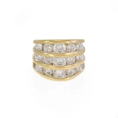 $3697.49 • Buy Jose Hess 2.8ct Channel Set Diamond 18k Yellow Gold 3 Rows Wide Band Ring