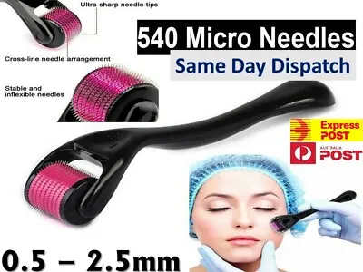 $16.68 • Buy 540 Titanium Micro Needle Derma Roller Skin Care Anti-Ageing Beard Hair Growth .