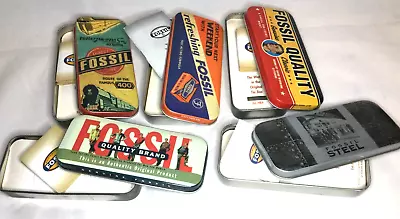 LOT Of 5 - Vintage 1996 FOSSIL Watch Tin Box Collectible W/ Inserts NO WATCH • $39.99