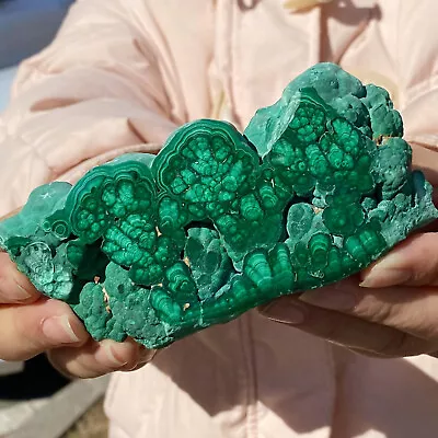 250G  Natural Green Malachite Crystal Block Polished Quartz Pattern Specimen • $1.36