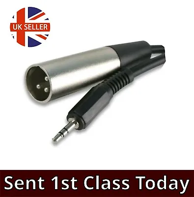 XLR Cable 3.5mm Stereo Jack Plug To Male XLR Audio Lead Amp Speaker To Laptop PC • £4.79