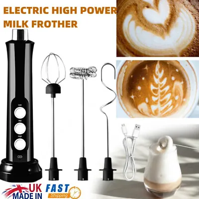 £13.95 • Buy Milk Coffee Frother USB Electric Whisk Egg Beater Handheld Drink Frappe Mixer UK