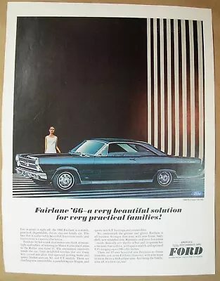 Big 1966 Vtg Ad Ford Fairlane 500 XL 7-up 7up Christmas Santa Claus 24 Wood Case • $12.99