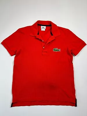 Lacoste Polo Shirt Mens XS Size 2 Red Big Croc Short Sleeve Casual Collared READ • $12.74