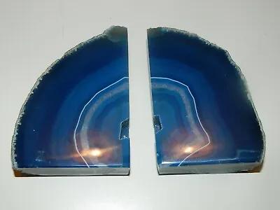 £49.99 • Buy Beautiful Agate Crystal Bookends Matched Pair From Same Geode 2.270 Kilos