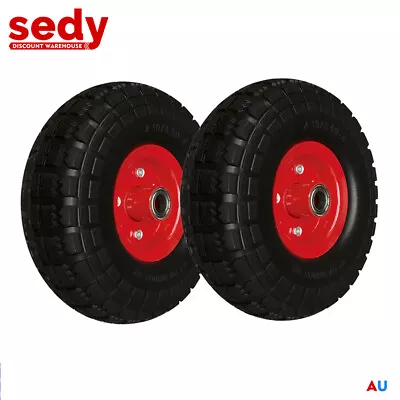 2 X 10  Hand Trolley Wheel Puncture Proof 3.50-4 Solid  Wheels Tyre 20mm • $44.99