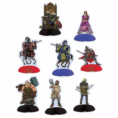 8 X Medieval Knights Mini Table Centrepiece Kings & Queens Party Tableware • £9.52