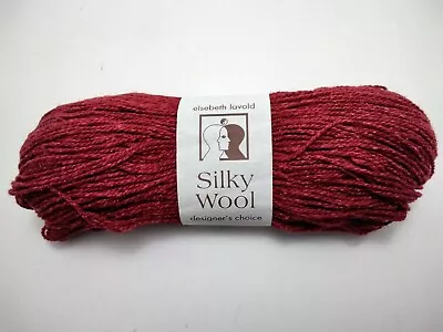 Elsebeth Lavold Silky Wool Yarn 1-hank 50g 65% Wool/35% Silk Italy #56 (Red) • $7.90