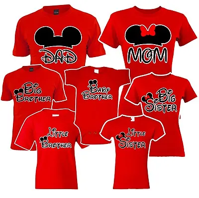 🔥 Mom Dad Big Sister Brother Mickey Family Matching T Shirts Disney Vacation • $11.95