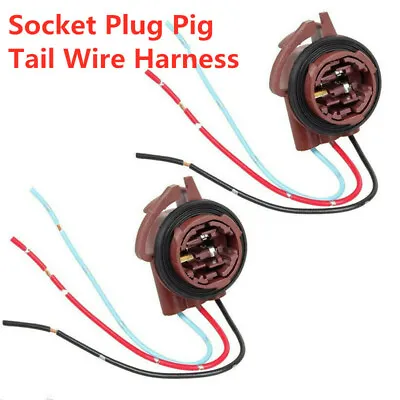 2x 3157 4157 Bulb Socket Pig Tail Harness Wire Plug For Turn Signal Brake Light • $10.22